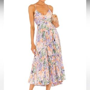 ASTR The Label Maeve Pleated Midi Dress (Size: M)